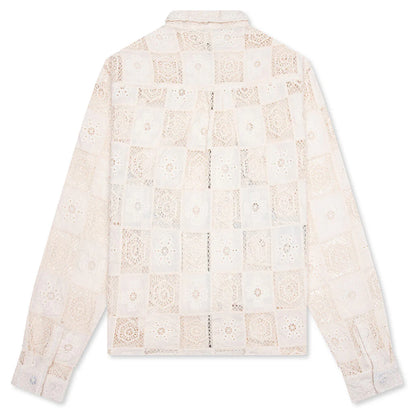 Crochet Full Zip Jacket Bone