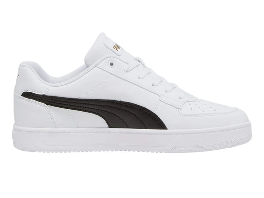Tenis PUMA Caven 20 Blanco con Negro y Dorado para Hombre