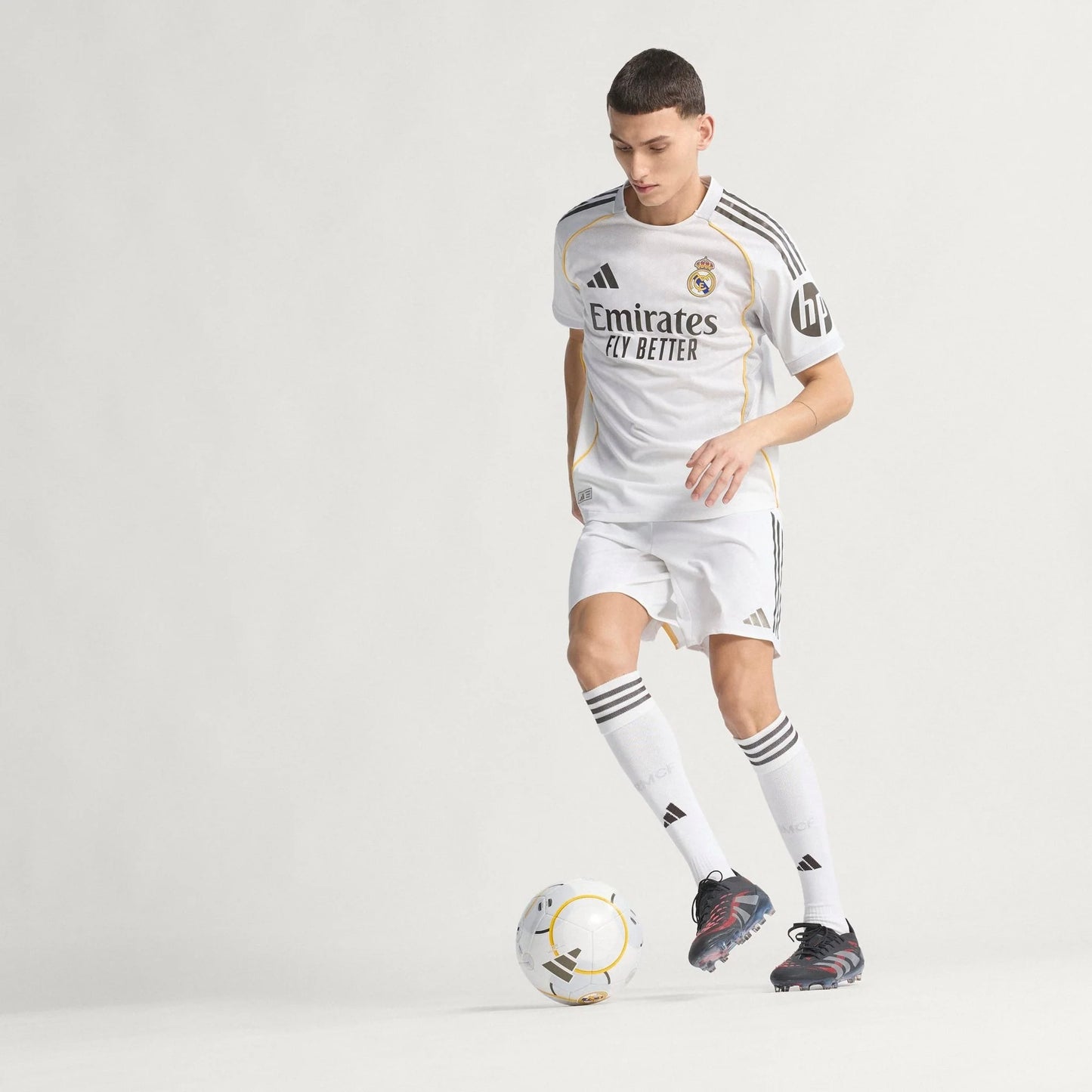 adidas Real Madrid Home Authentic Mens Soccer Jersey 25 26 White