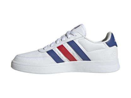 Tenis Adidas Breaknet 20 Blancos con Azul y Rojo para Hombre