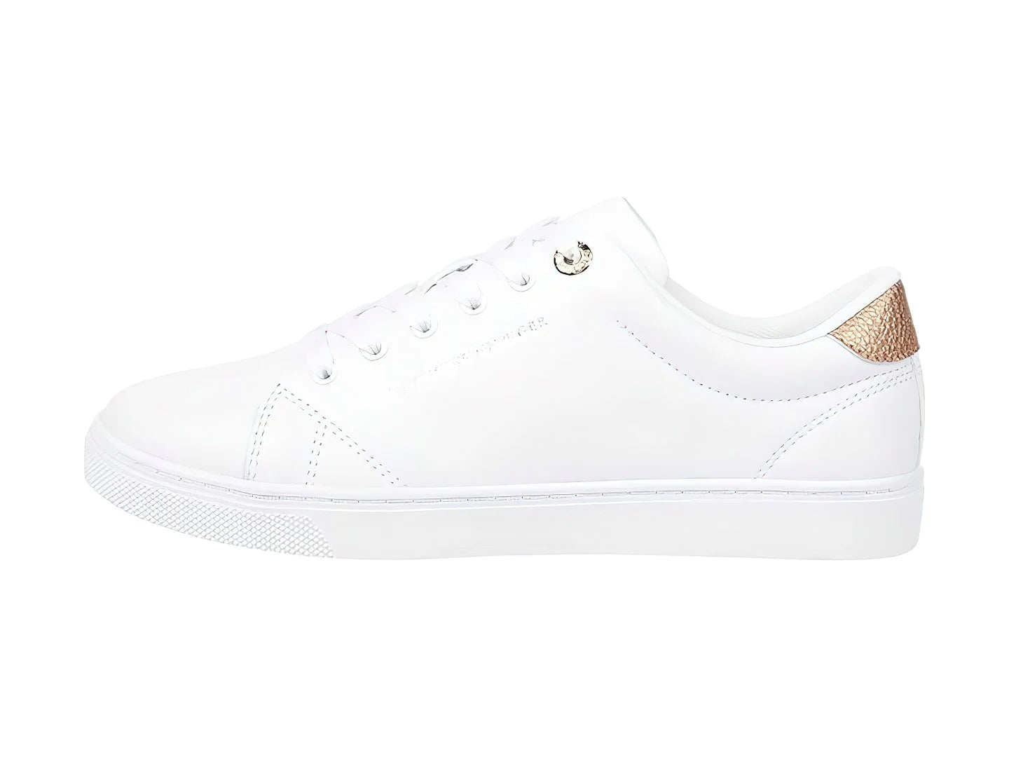 Tenis Tommy Hilfiger Blancos con Oro Rosa para Mujer