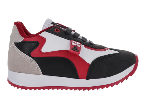Tenis New Boys Tokyo Negro y Rojo para Niño