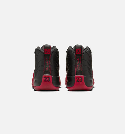 Air Jordan 12 Retro Flu Game Grade School Lifestyle Shoe Black Varsity Red