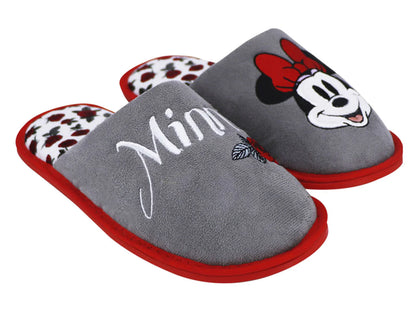 Pantuflas ARRA Minnie Mouse Gris y Rojo para Mujer