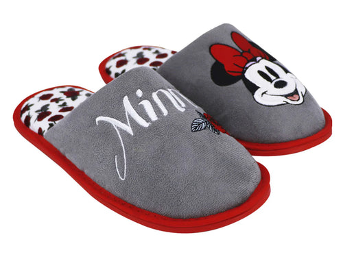 Pantuflas ARRA Minnie Mouse Gris y Rojo para Mujer