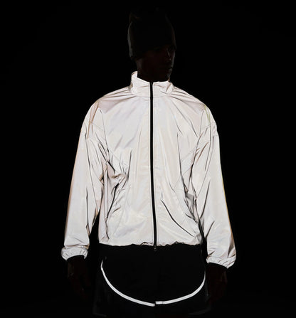 Brooklyn Hike Mike Reflective Draft Zip Up Mens Jacket Silver