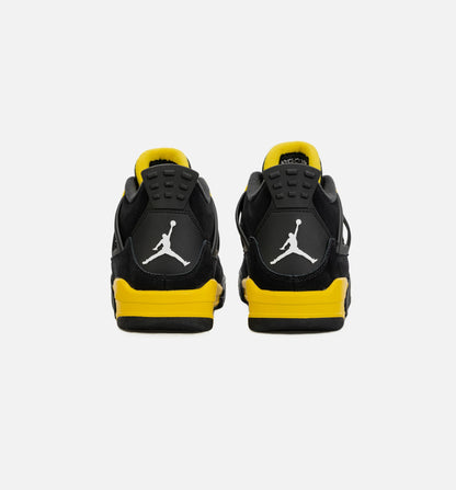 Air Jordan 4 Retro Thunder Grade School Lifestyle Shoe Black Yellow Free Shipping