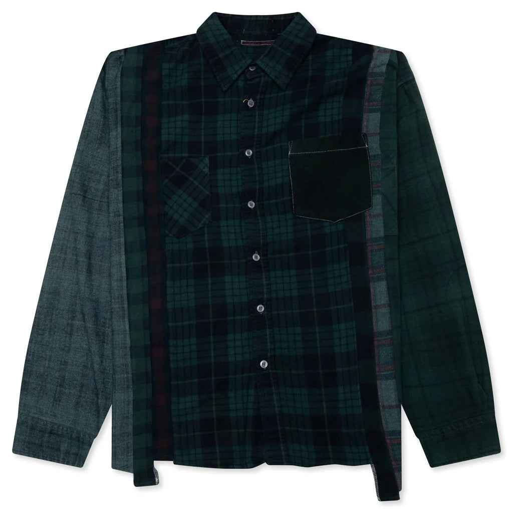 Over Dye 7 Cuts Wide Shirt Green