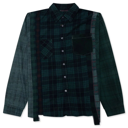 Over Dye 7 Cuts Wide Shirt Green