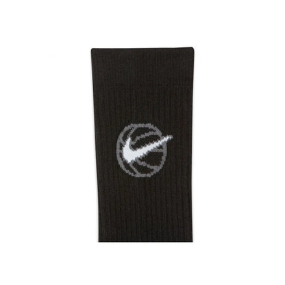 Elite Everyday Crew 3 Pack Sock - Black/Grey