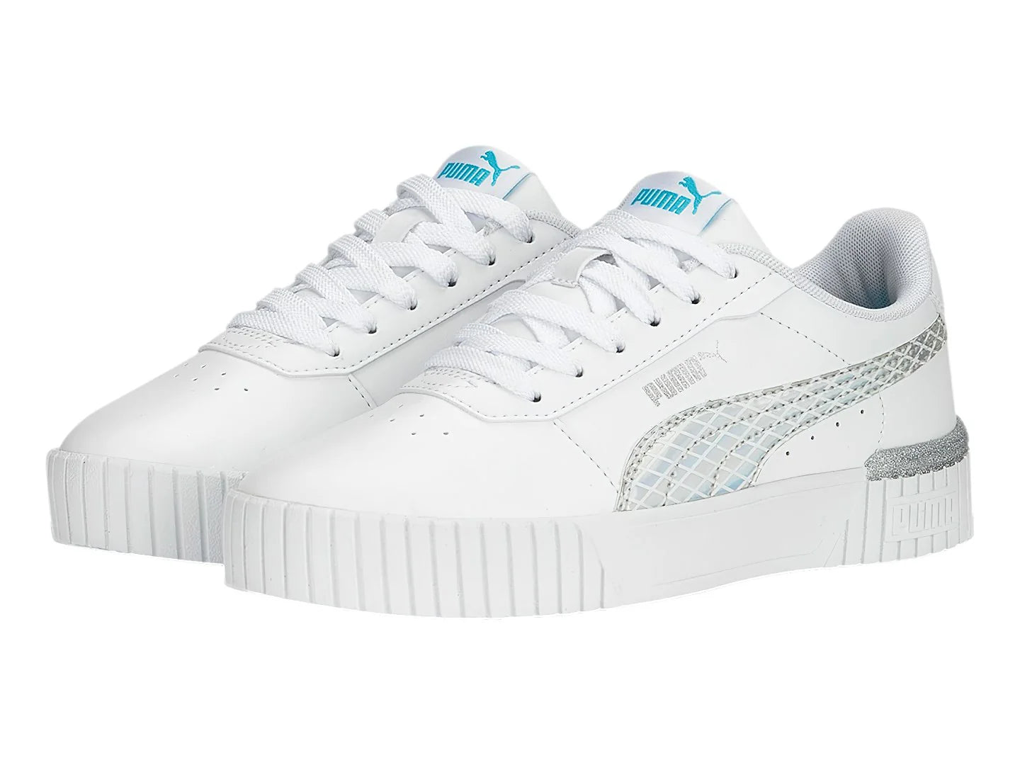 Tenis PUMA Carina 20 Mermaid Blanco y Azul para Niño