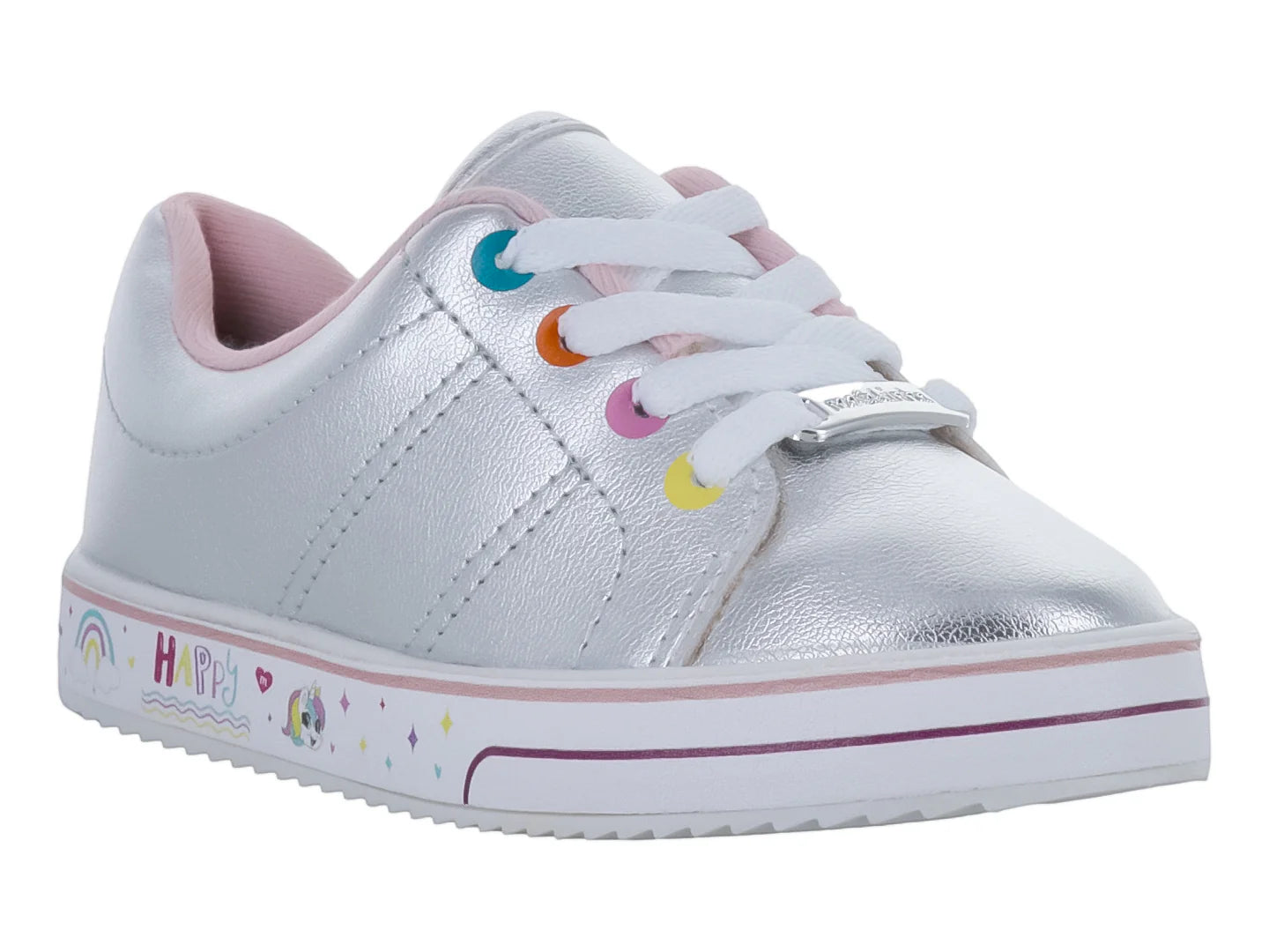 Tenis Molekinha Plata Metalizado para Niña