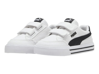 Tenis PUMA Court Classic Vulc Blanco y Negro para Niño