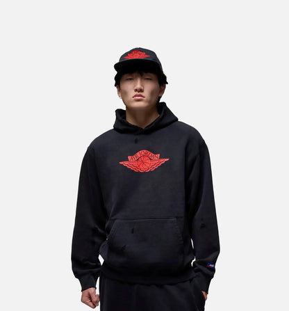 Rare Air Fleece Pullover Mens Hoodie Black Red