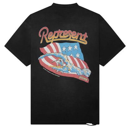 Represent x Beach Boys Americas Band T Shirt Stained Black