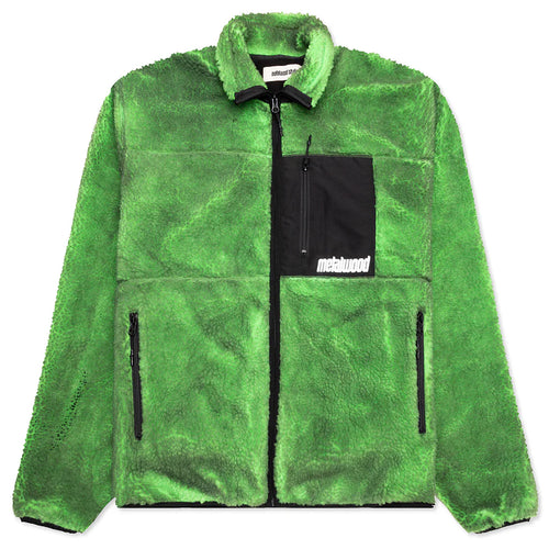 Painted Sherpa Fleece Jacket Green