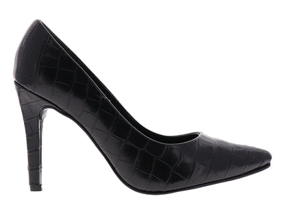 Zapatillas Luna Rosa Negro Efecto Croco