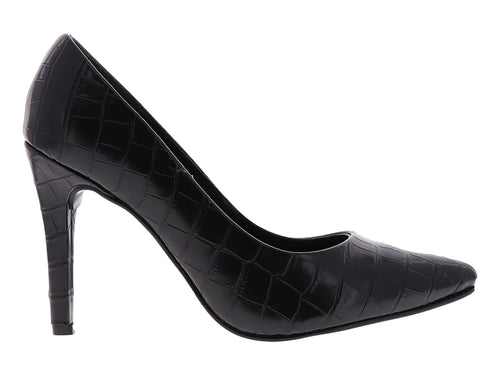 Zapatillas Luna Rosa Negro Efecto Croco