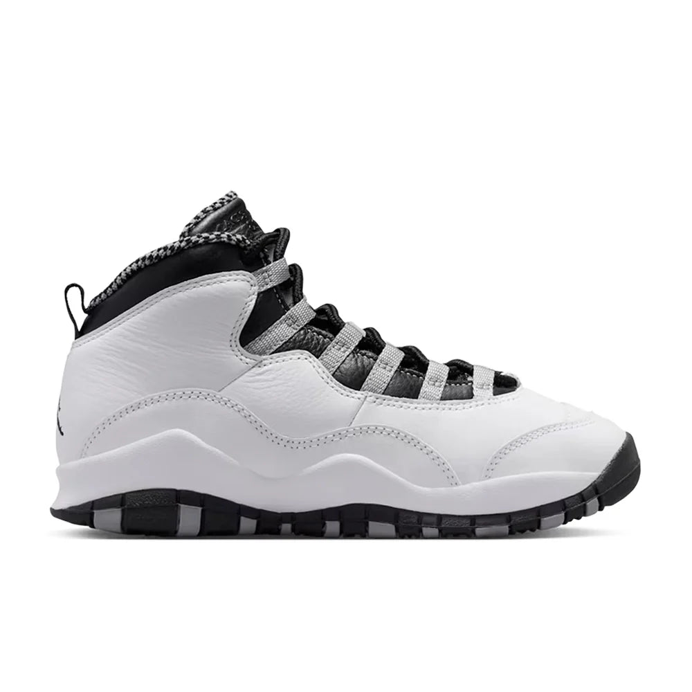 Air Jordan 10 Retro Steel GS White Black Light Steel Grey Dark Powder Blue
