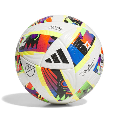 adidas MLS PRO Soccer Ball White Black Solar Gold