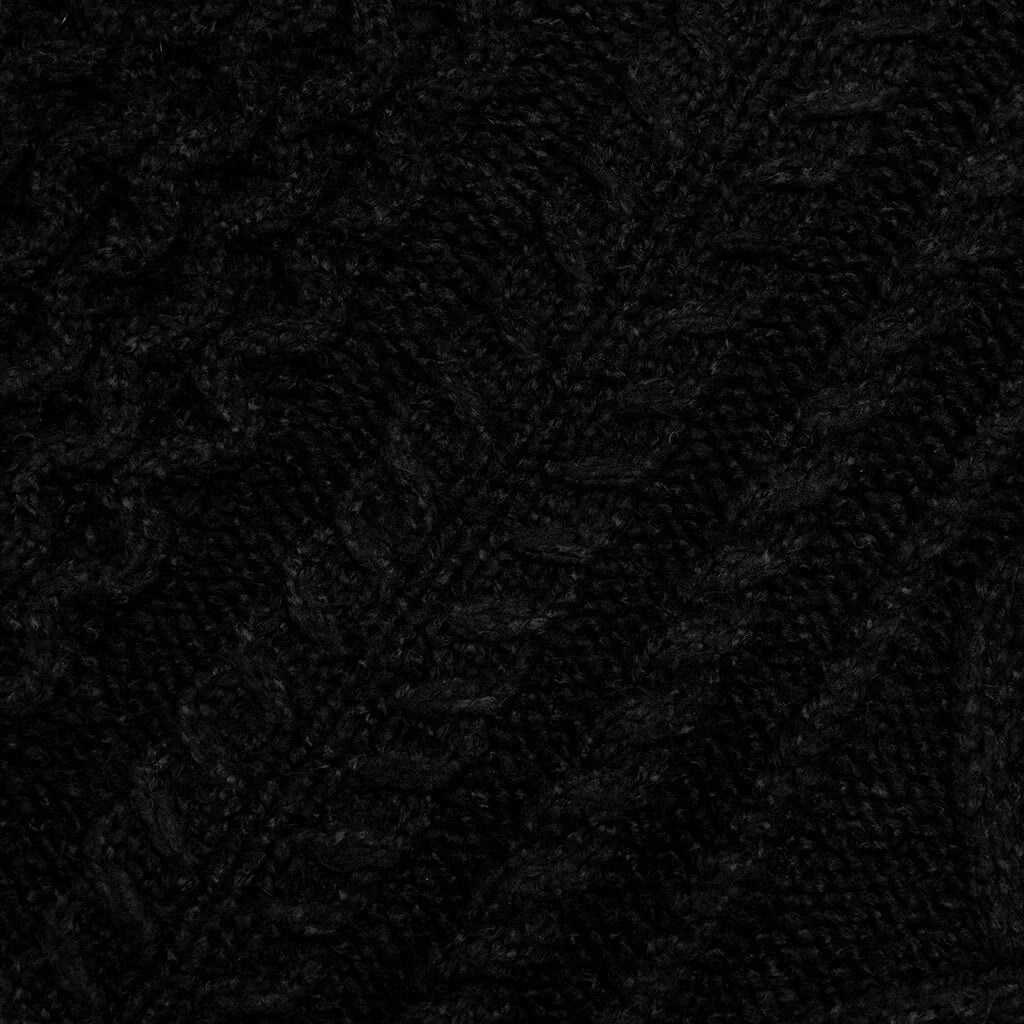 Cable Knit Hoodie Jet Black