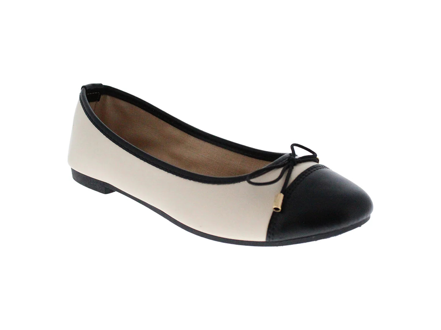 Zapatos Planos Furor Negro y Beige para Mujer