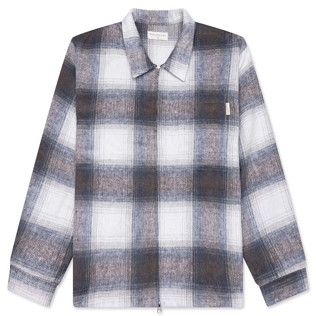 Wordmark Zip Shirt Slate