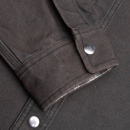 Heavy Washed Canvas Shirt Black