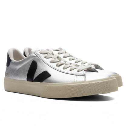 Womens Campo Leather Silver Black