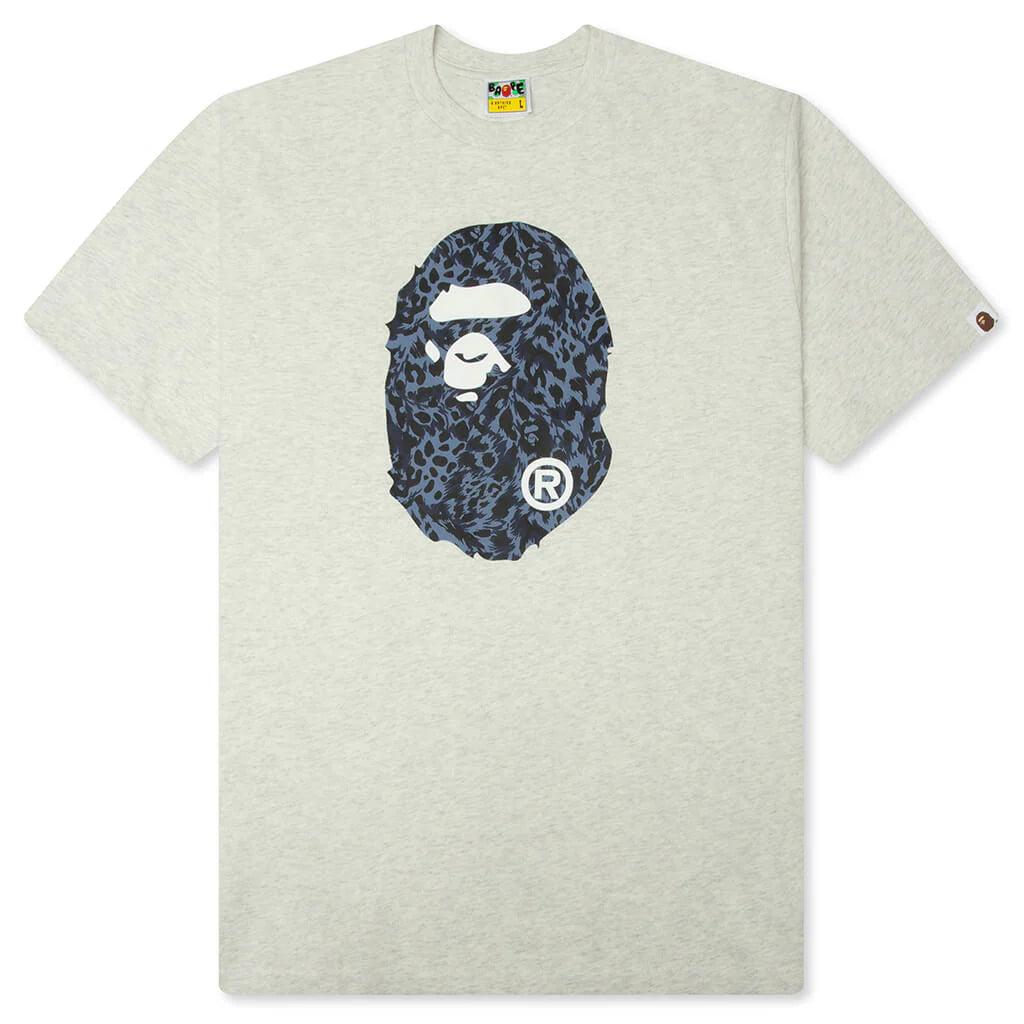 Wild Leopard Pattern Ape Head Relaxed Fit Tee Gray