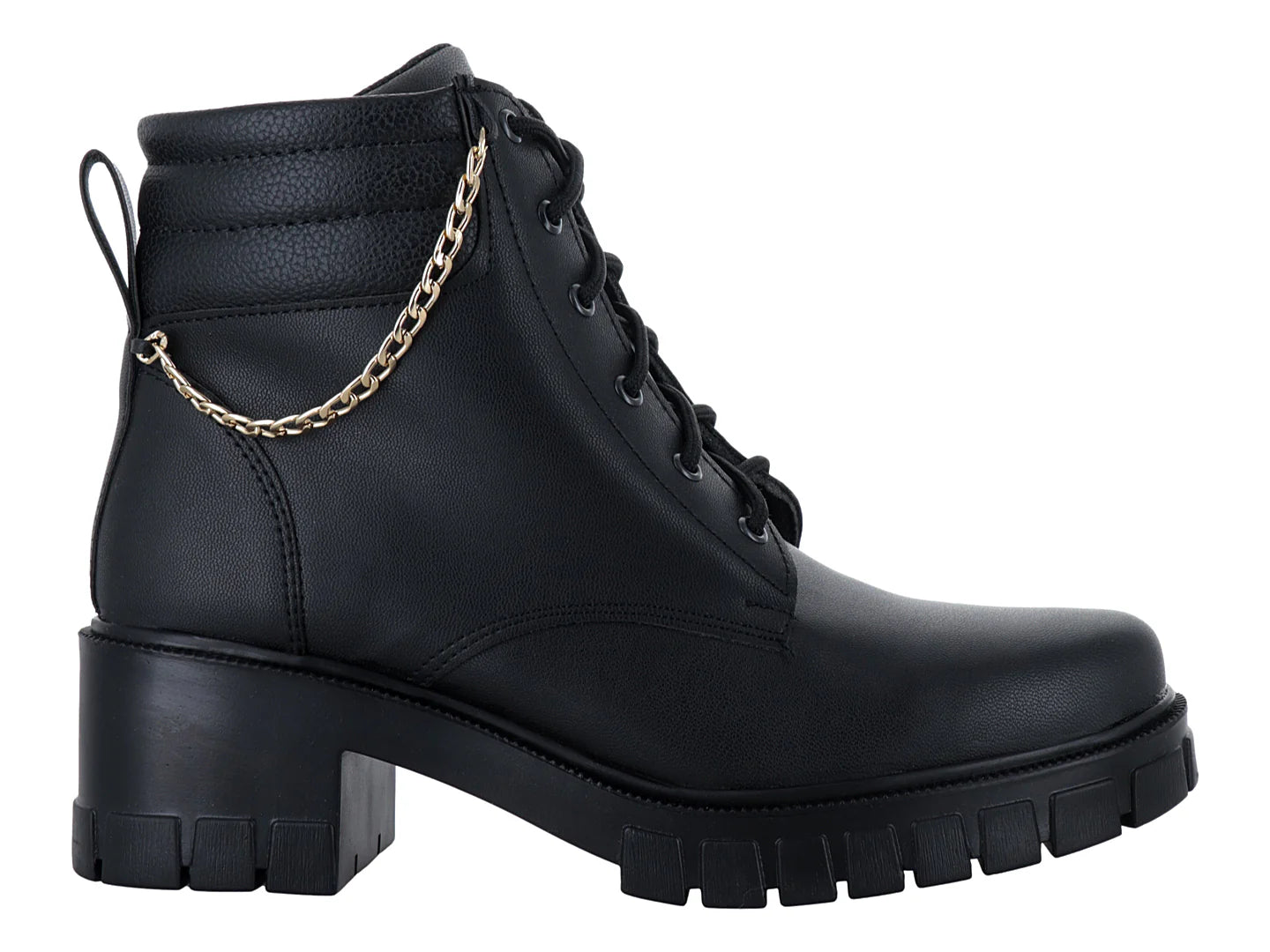 Botines Luna Rosa Negros con Cadena para Mujer