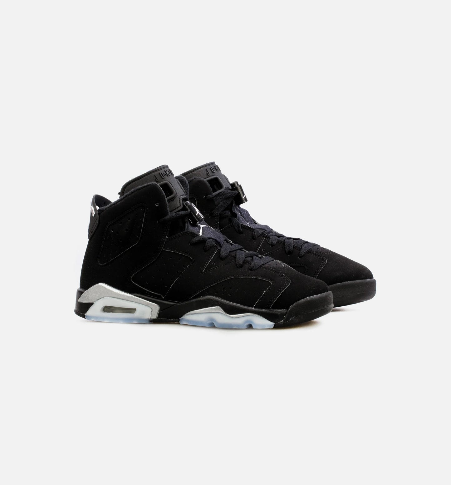 Air Jordan 6 Retro Metallic Silver Grade School Lifestyle Shoe Black