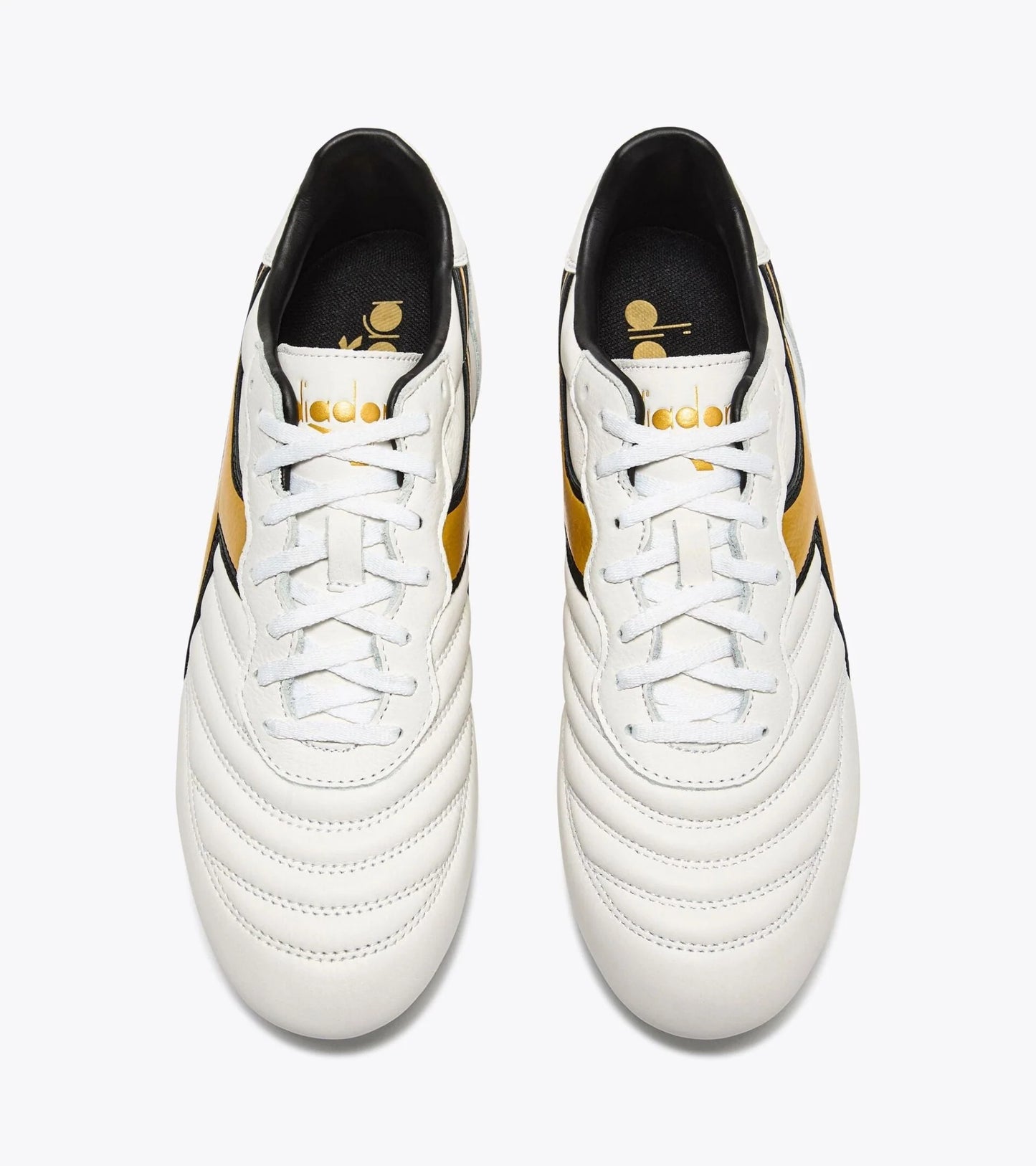 Diadora Brasil LT MDPU Firm Ground Soccer Cleats White Gold