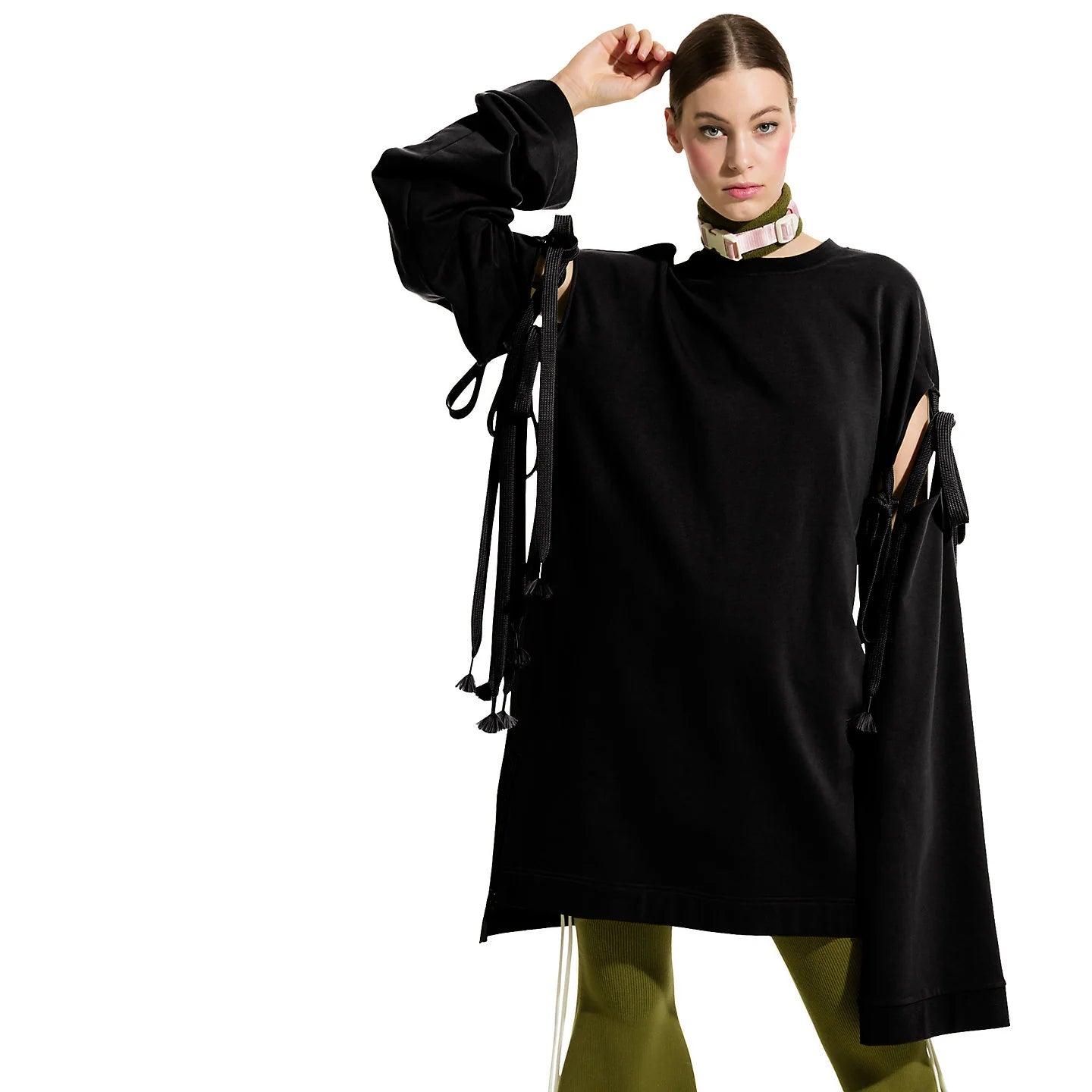 Puma Rihanna Fenty Sleeve Tie Sweatshirt Womens Black