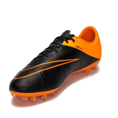 Nike Hypervenom Phinish Leather FG Firm Ground Soccer Cleats Black Total Orange