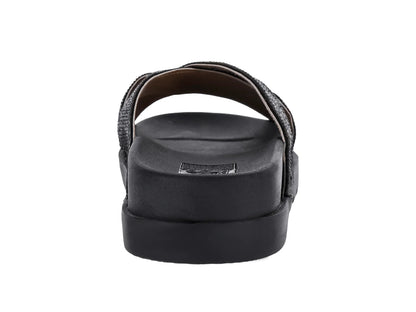 Sandalias Luna Rosa Negro con Pedrería para Mujer