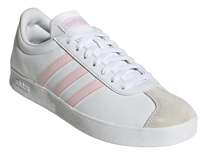 Tenis Adidas VL Court Base Blanco y Rosa para Mujer