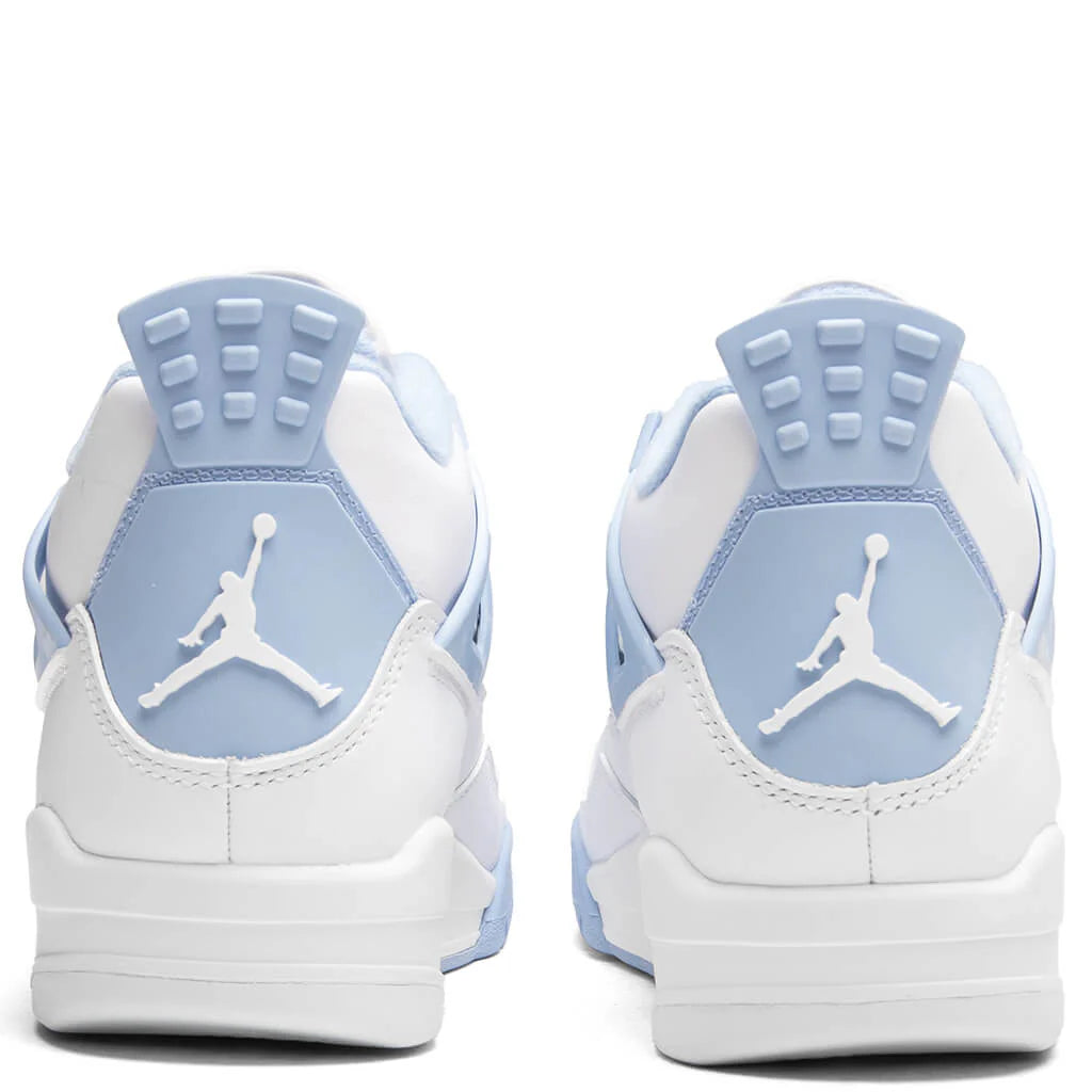 Womens Air Jordan 4 Retro Aluminum White Aluminum Blue Tint Oil Green