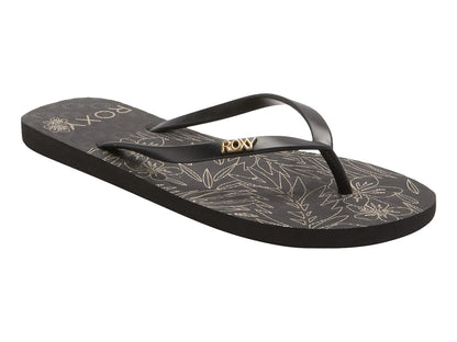 Sandalias Roxy Viva Stamp Negro y Dorado para Mujer