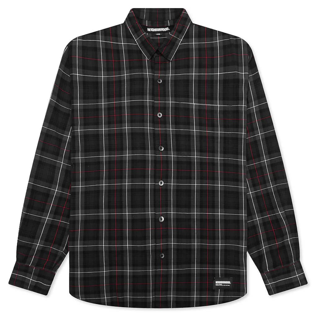 Tartan Check L S Shirt Black
