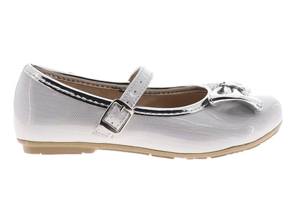 Zapatos Planos Sarele Blanco y Plata para Niña