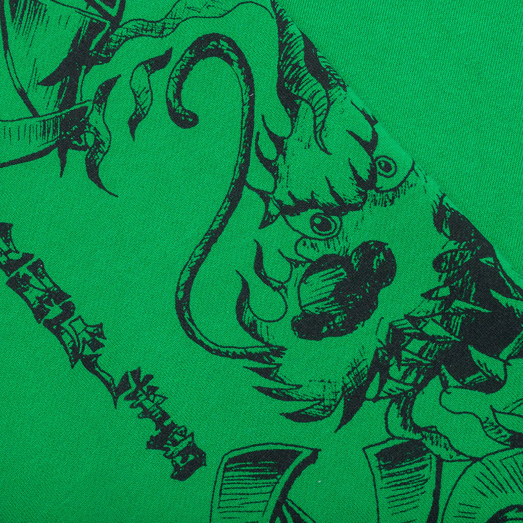 Flames N Stuff Hoodie Spray Fade Green