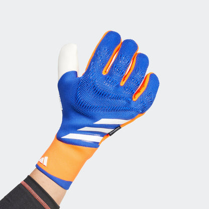 adidas Predator Pro Fingersave Goalkeeper Gloves Lucid Blue Red White