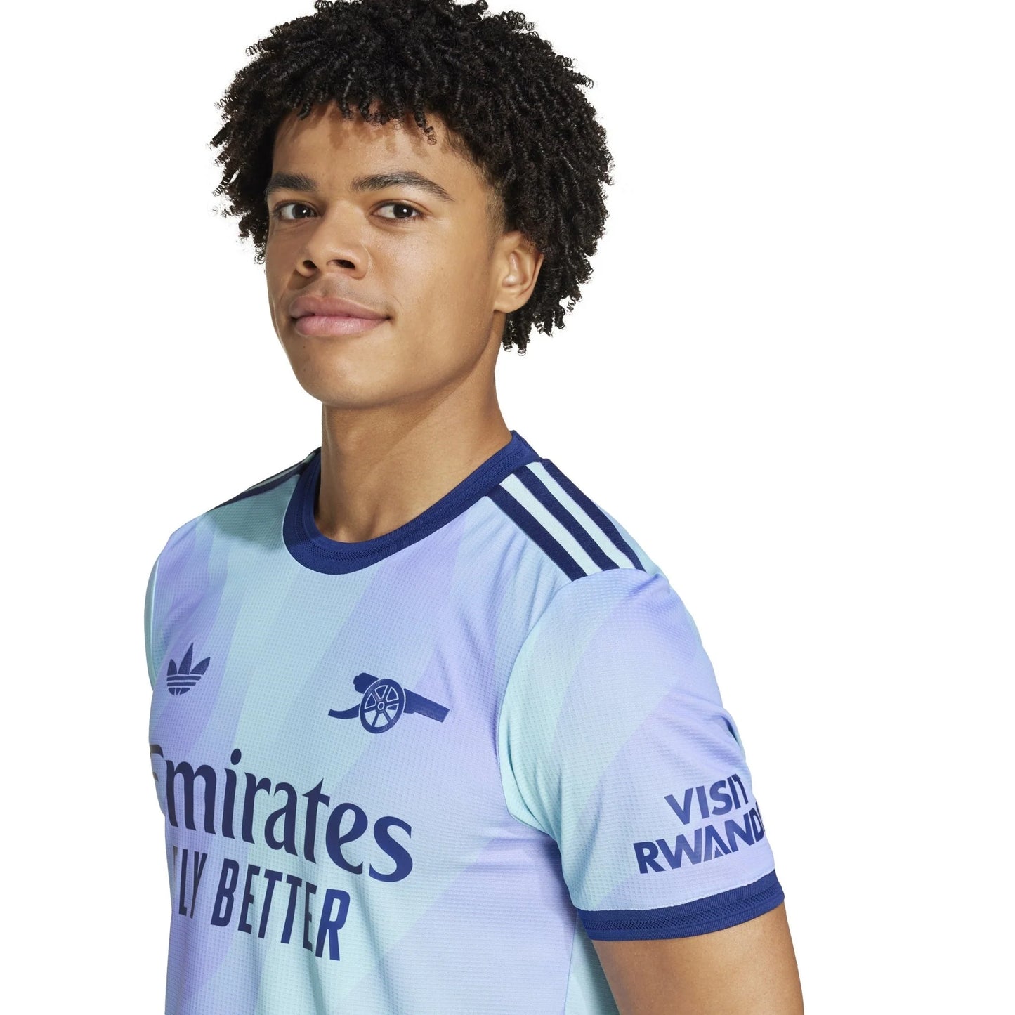 adidas Mens Arsenal Third Jersey Authentic 24 25 Aqua Purple