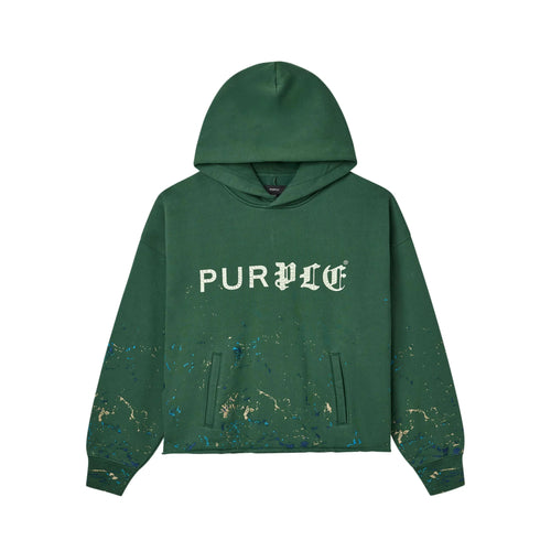 Purple Heavyweight Fleece Hoodie - Green