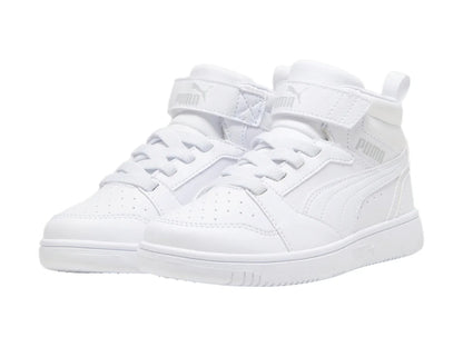 Tenis PUMA Rebound V6 Mid Blancos para Niño