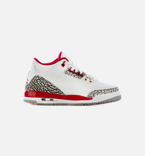 Air Jordan 3 Retro Cardinal Red Grade School Lifestyle Shoe White Light Curry Cardinal Red Limit One Per Customer