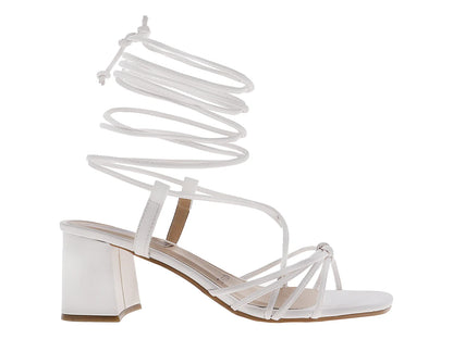 Sandalias Sary Lace Up Blanco para Mujer