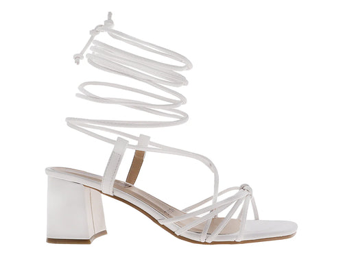 Sandalias Sary Lace Up Blanco para Mujer