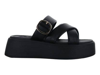 Sandalias Salamandra Negro Plataforma para Mujer